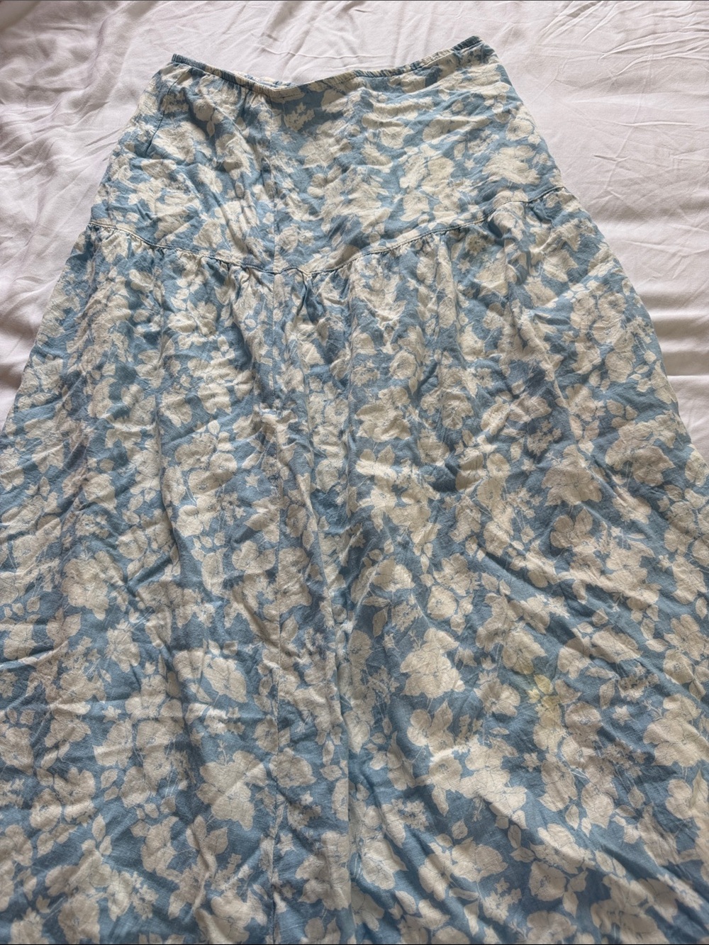 Abercrombie & Fitch Light Blue and Cream Floral Sleep Skirt